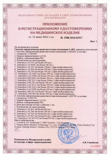 Surgical radiofrequency plasma system LARS